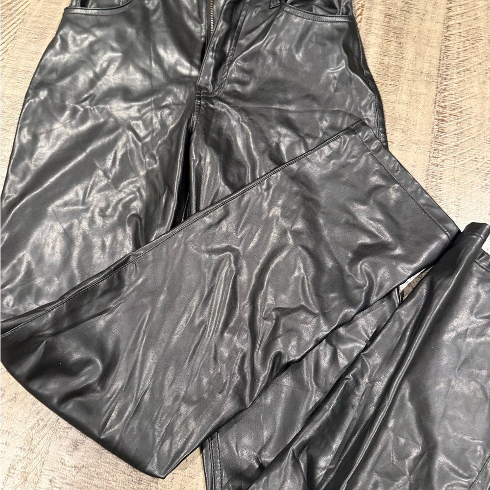 Abercrombie & Fitch Black Faux Leather Ultra High-Rise Pants